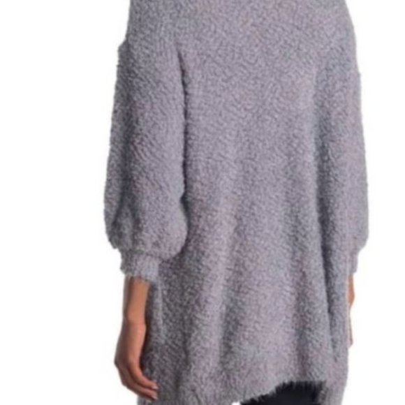 FRNCH Paris gray cardigan sweater fuzzy eyelash longline pockets smash n… - Picture 2 of 8